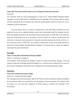 NAME: WONG ING SING                            ASSIGNMENT 1 
MBEG 1033  
 
10 
SEMESTER 1 
 
SESSION 2015‐2016 
Clause 80.0-