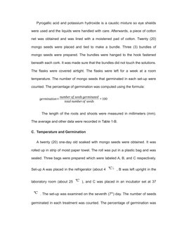 Pyrogallic acid and potassium hydroxide is a caustic mixture so eye shields
were used and the liquids were handled with care.