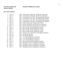 Gen Chem II Exam 2 Practice Problems | PDF | Chemical Equilibrium ...