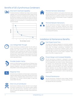 4
GEDigitalEnergy.com
Short-term Overload Capability
The GE Synchronous Condenser has a large current overload 
capability, w