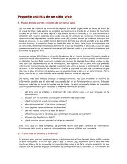 Pequeño análisis de un sitio Web 
1. Mapa de las partes visibles de un sitio Web 
Un sitio Web se compone de multitud de pági