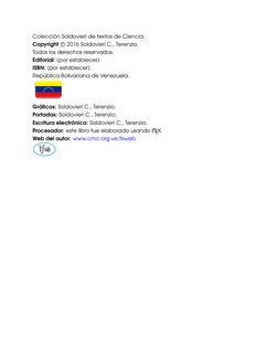 Colección Soldovieri de textos de Ciencia.
Copyright c
 2016 Soldovieri C., Terenzio.
Todos los derechos reservados.
Editori