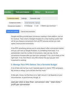 Google and Bing provide basic conversion tracking in their platform, but not 
for revenue. Take a look at Google Analytics