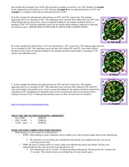 that includes this imaginary line. In the following three examples an aircraft is on a 180° heading. In example 
A, the outbo