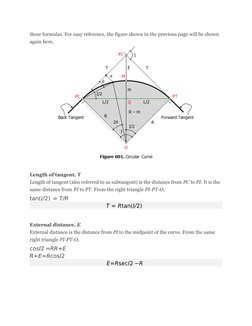 Simple Curve Terminology and Formulas | PDF | Angle | Tangent