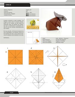 Papel: 
 
 
Kraft  - 23x23cm - 70 gramos
Papel Artesanal: 
 
Kraulick (Del plegador)
Técnica de Plegado:  
Plegado en Húmedo
