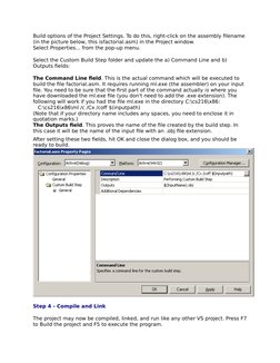 Build options of the Project Settings. To do this, right-click on the assembly filename 
(in the picture below, this isfactor