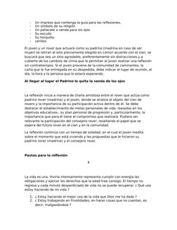 -
Un impreso que contenga la guía para las reflexiones,
-
Un símbolo de su religión
-
Un paliacate o venda para los ojos
-
Su