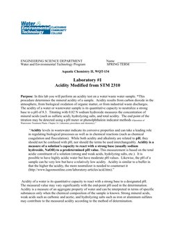 ENGINEERING SCIENCE DEPARTMENT                            Name   _________________
Water and Environmental Technology Program