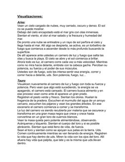 Visualizaciones:
Aries:
Vean un cielo cargado de nubes, muy cerrado, oscuro y denso. El sol 
no se puede mostrar.
Debajo del
