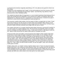 a junkyard and somehow magically assembling a 747, the odds are too great for that to be 
the answer. 
Panspermia is the hypo