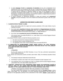 c.
to order  stoppage of work or  suspension of operations of any unit or department of an
establishment when non-compliance