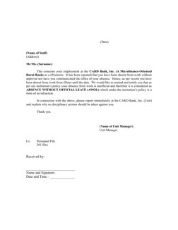 AWOL Notification and Explanation Request | PDF