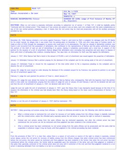 CRIM PRO
RULE 127
Title
Ramcar, Incorprated v. De Leon
G.R. No. L-1329
May 15, 1947
PERFECTO, J.
RAMCAR, INCORPORATED