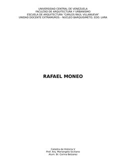 UNIVERSIDAD CENTRAL DE VENEZUELA
FACULTAD DE ARQUITECTURA Y URBANISMO
ESCUELA DE ARQUITECTURA “CARLOS RAÚL VILLANUEVA”
UNIDAD