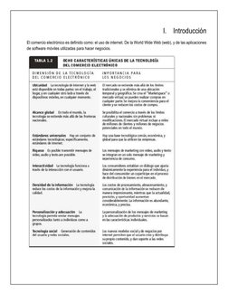 I. Introducción 
El comercio electrónico es definido como: el uso de internet. De la World Wide Web (web), y de las aplicacio