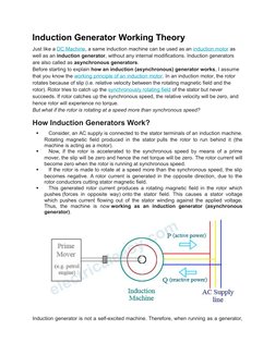 Induction Generator Working Theory
Just like a DC Machine, (http://www.electricaleasy.com/2012/12/basic-construction-and-work