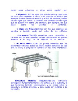 mejor  unos  esfuerzos  u  otros  como  pueden  ser:
         o Viguetas: Son las vigas que se colocan muy cerca unas
de otra