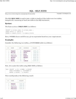 SQL Self Joins | PDF