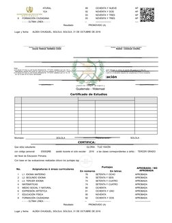 5
MEDIO SOCIAL Y NATURAL
89
OCHENTA Y NUEVE
APROBADA
6
EXPRESIÓN ARTÍSTICA
92
NOVENTA Y DOS
APROBADA
7
EDUCACIÓN FÍSICA
93
NO