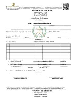 Notas:
a) El artículo 23 Inciso a), del Acuerdo Ministerial No. 1171-2010, establece que: las y los estudiantes serán promovi