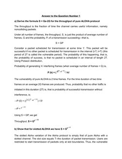 Pure ALOHA Throughput Derivation | PDF | Electronics | Networks