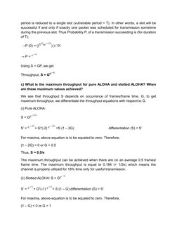 Pure ALOHA Throughput Derivation | PDF | Electronics | Networks