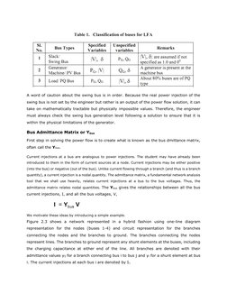 A word of caution about the swing bus is in order. Because the real power injection of the 
swing bus is not set by the eng