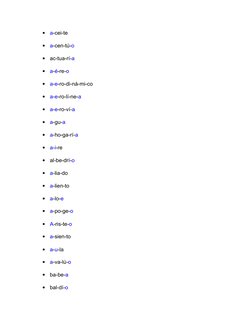 
a-cei-te

a-cen-tú-o

ac-tua-rí-a

a-é-re-o

a-e-ro-di-ná-mi-co

a-e-ro-lí-ne-a

a-e-ro-ví-a

a-gu-a

a-ho-ga-rí-a