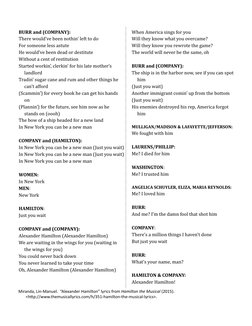 Hamilton Musical Lyrics Compilation | PDF | Hamilton (Musical ...