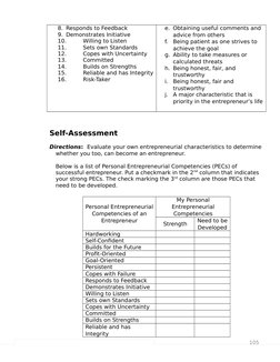 105
8. Responds to Feedback
9. Demonstrates Initiative
10.
Willing to Listen
11.
Sets own Standards
12.
Copes with Uncertaint