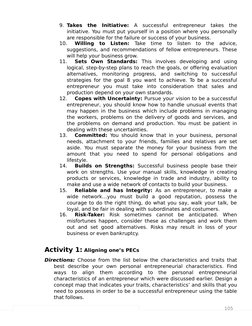 105
9. Takes  the  Initiative: A  successful  entrepreneur  takes  the
initiative. You must put yourself in a position where