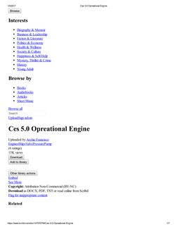 1/5/2017
Ces 5.0 Opreational Engine
https://www.scribd.com/doc/147570759/Ces­5­0­Opreational­Engine
1/7
Browse
Interests
Biog
