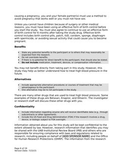 causing a pregnancy, you and your female partner(s) must use a method to 
avoid pregnancy that works well or you must not hav