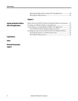 Table of contents 
 
4 
Publication FTVP-QS002G-EN-E - February 2016 
Opening the Help while viewing an SE web application ..
