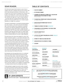 DZONE’S GUIDE TO THE INTERNET OF THINGS VOLUME III
2
DZONE.COM/GUIDES (http://DZone.com/guides)
DZONE’S GUIDE TO THE INTERNET