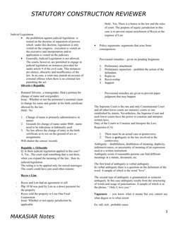 STATUTORY CONSTRUCTION REVIEWER
Judicial Legislation 

the prohibition against judicial legislation  is 
rooted on the doctr