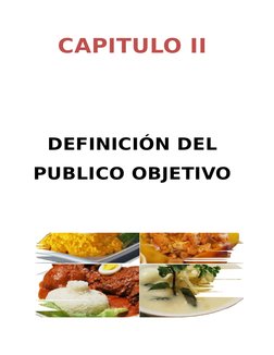 CAPITULO II
DEFINICIÓN DEL
PUBLICO OBJETIVO
