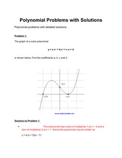 Polynomial Problems with Solutions
Polynomial problems with detailed solutions.
Problem 1: 
The graph of a cubic polynomial