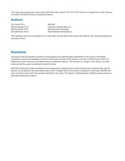 This report was prepared by a team led by AECOM under contract TOS-15-F-0014 for the U.S. Department of the Treasury 
on beha
