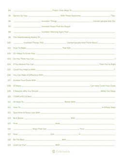 ________________________________ (Topic): Easy Ways To ____________________________________.
Spruce Up Your ________________