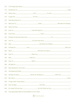 I Am Always Sure About ________________________________________________________________
[#] Reasons To ______________________