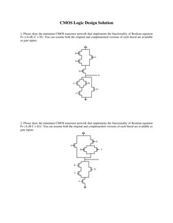 CMOS Logic Gate Design Examples | PDF