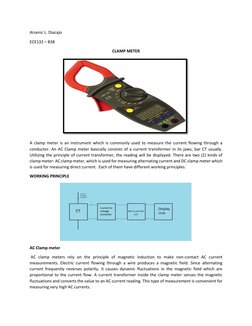 Arsenic L. Diacajo 
ECE132 – B38 
CLAMP METER  
 
A clamp meter is an instrument  (http://electrical-engineering-portal.com/r