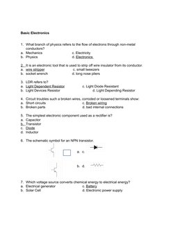 Basic Electronics Q&A Guide | PDF | Resistor | Electronic Component