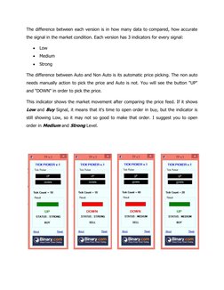 The difference between each version is in how many data to compared, how accurate 
the signal in the market condition. Each v