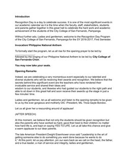 Emcee Script for Recognition Day Intermission | PDF | Career & Growth ...