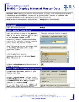Mm03 Sticker MM03 Transaction Overview Guide | PDF | Data | Business