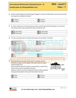 Class 7 IMO Level 2 Sample Paper PDF | PDF | Fraction (Mathematics ...