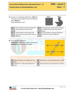 Class 7 IMO Level 2 Sample Paper PDF | PDF | Fraction (Mathematics ...